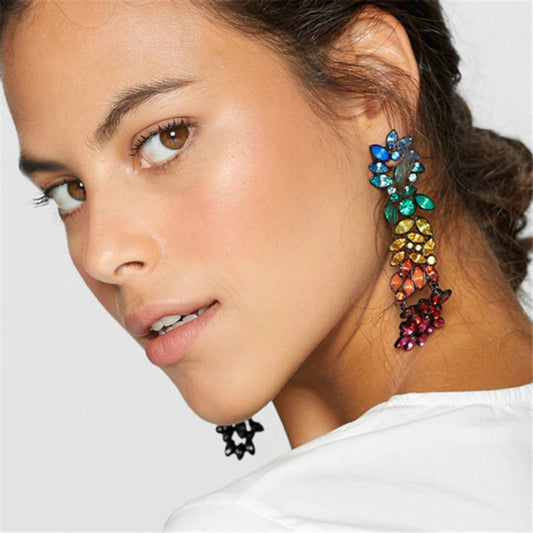 Aretes pétalos multicolor grandes