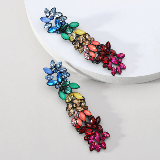 Aretes pétalos multicolor grandes