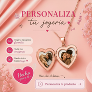 Relicario corazón color oro rosa