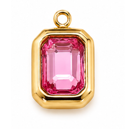Colgante de vidrio rosa