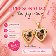 Relicario de corazón con destello al centro