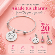 Pulsera plateada con dije colgante