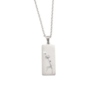 Collar plaquita vertical plateado