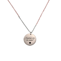 Collar plaquita redonda plata 1.5cm