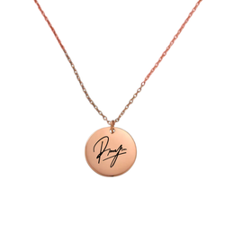 Collar plaquita redonda oro rosa 1.5cm